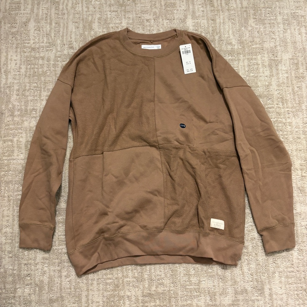 Abercrombie girls legging-friendly reverse fleece crew sweatshirt BNWT